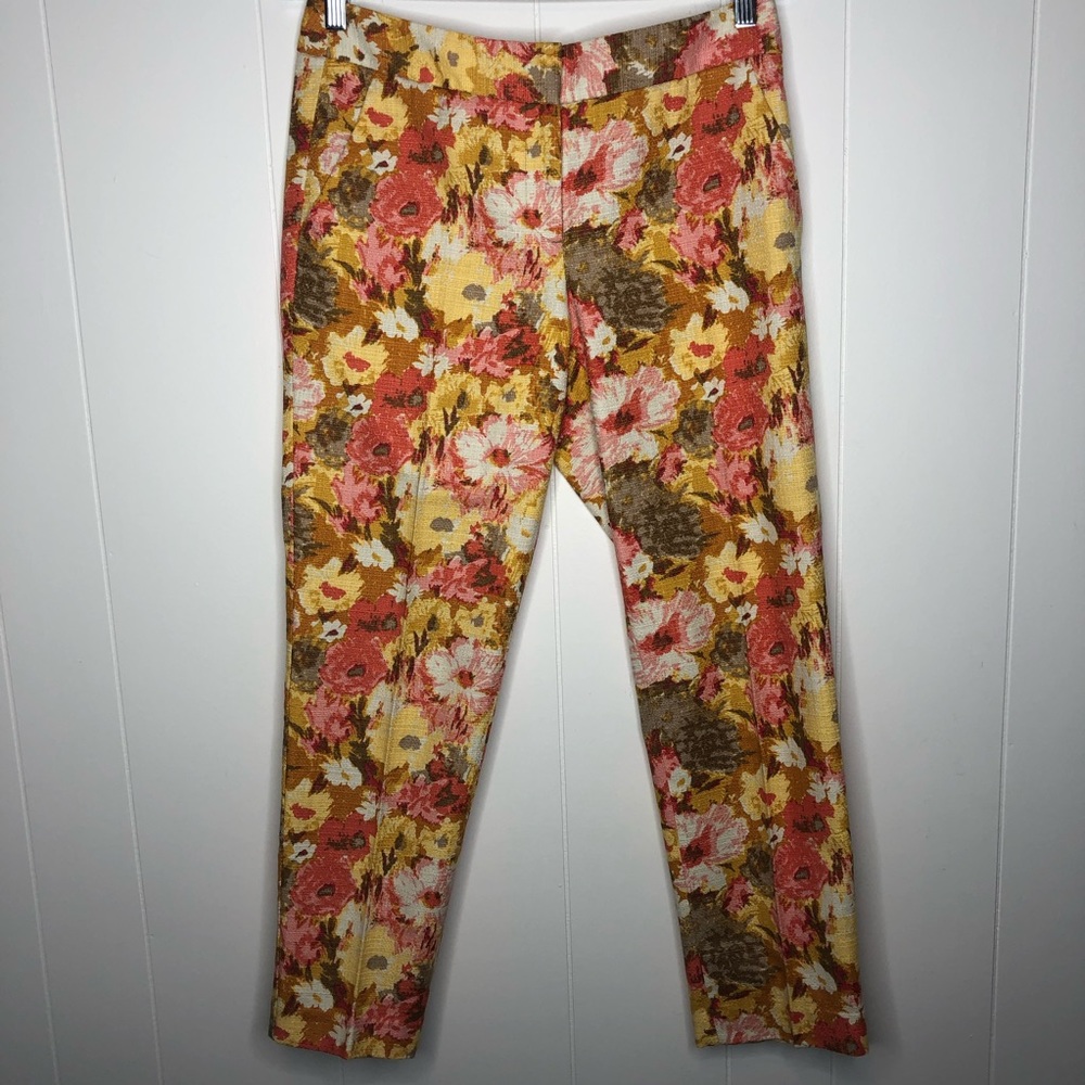 Talbot's Petites floral cropped pants size 6P.